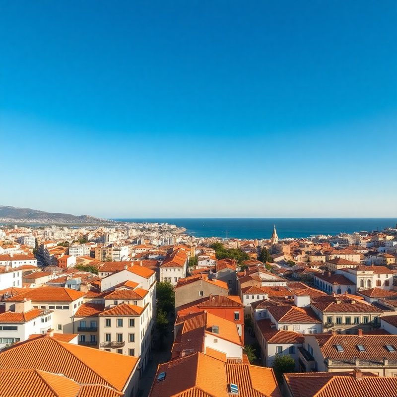 Vista aérea del centro de Málaga con cielo azul mediterráneo