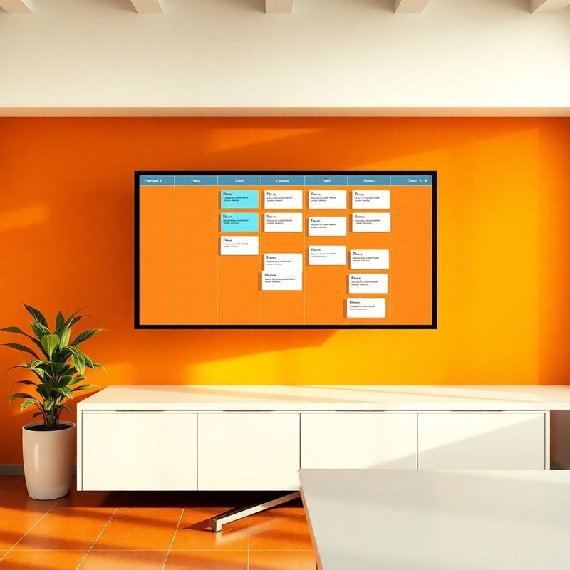 Panel kanban de pipeline de contenido en pantalla amplia