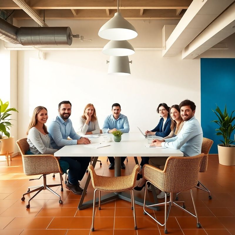 Equipo de Estudio Martínez en un espacio de trabajo colaborativo en Málaga